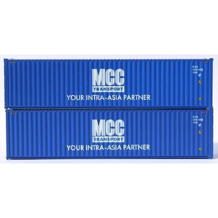 Jacksonville Terminal 405115 40 ft. N Scale MCC Trans High Cube Corrugated Side Containers, 2PK JTC405115